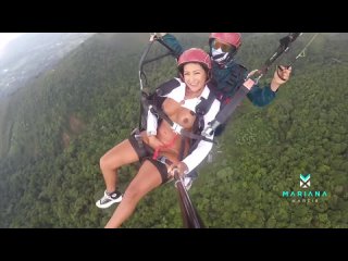 36 brunette tries extreme masturbation on paraglider